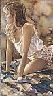 Distant Thoughts Paintings - In Her Thoughts by Steve Hanks